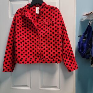 NWT Women's Disney MINNIE MOUSE POLKA JEAN JACKET